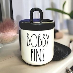 🆑️ CLEARANCE Rae Dunn Black and White Bobby Pins Holder